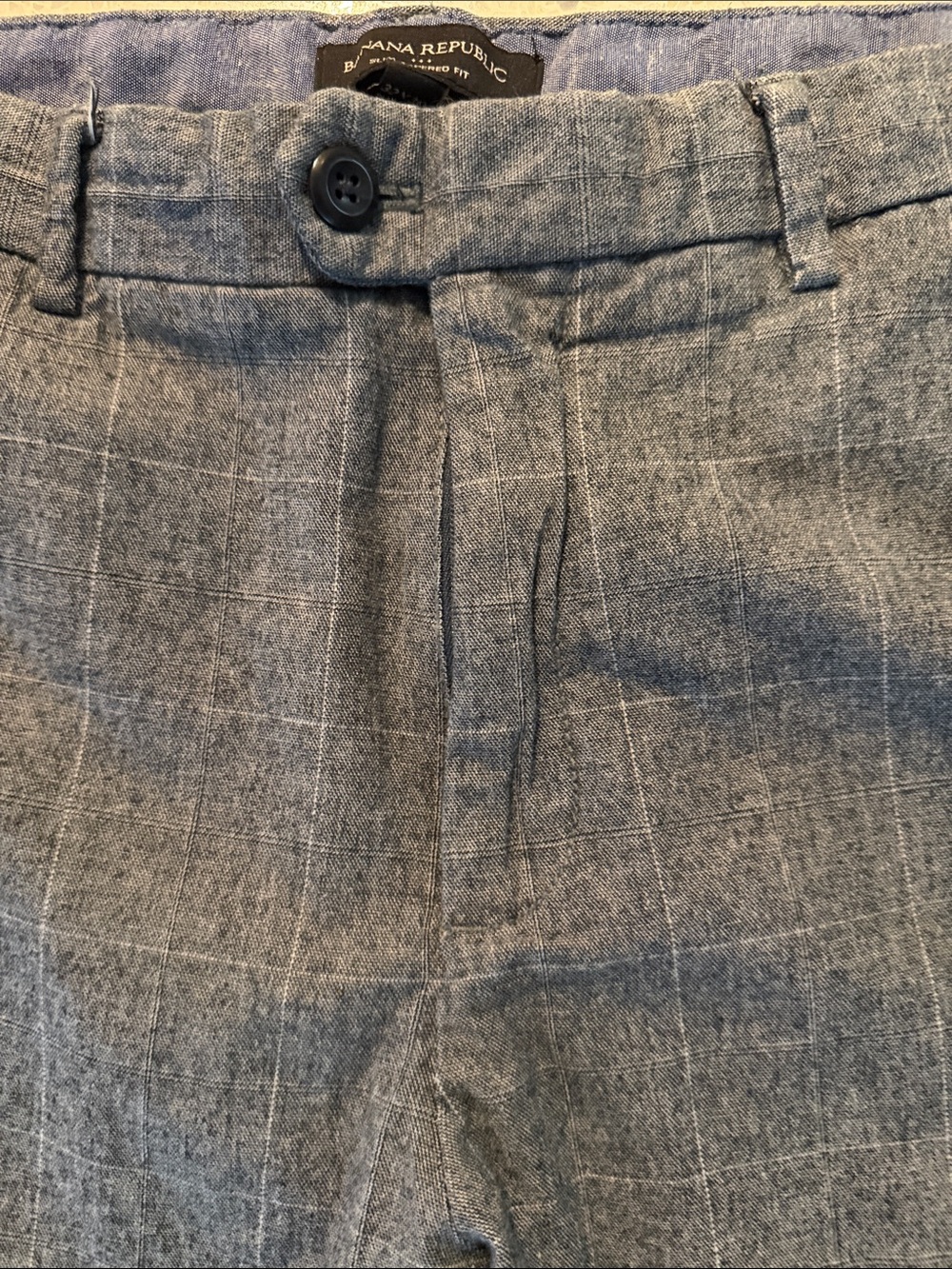 Banana Republic Tab Over Slim Tapered Fit Gray Men's Dress Pants 32 x 26
